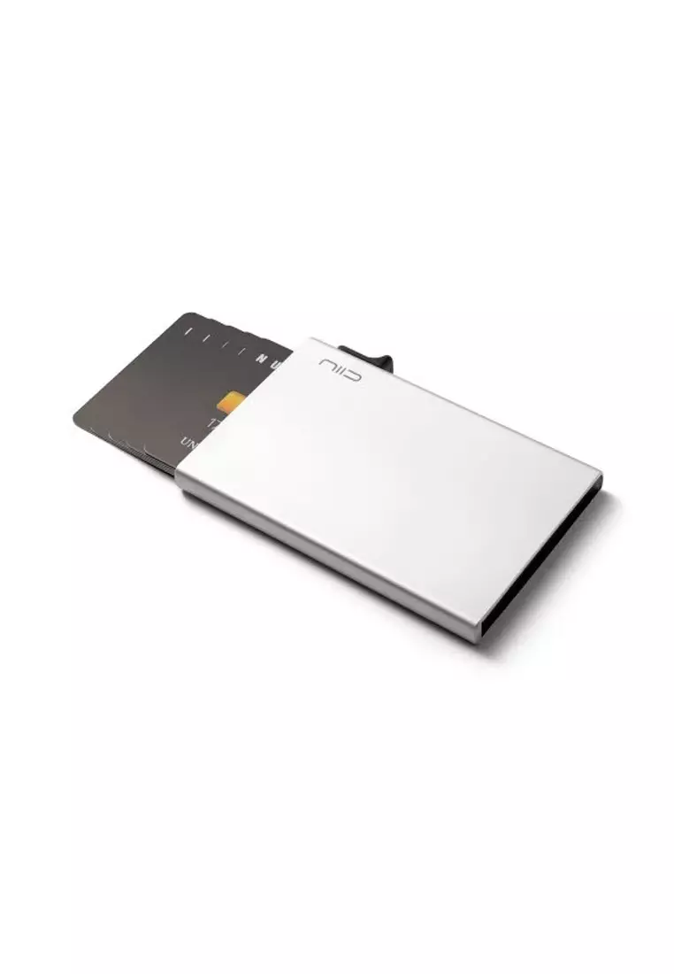 NIID RFID Security Slide Card Protector Moonlight Silver