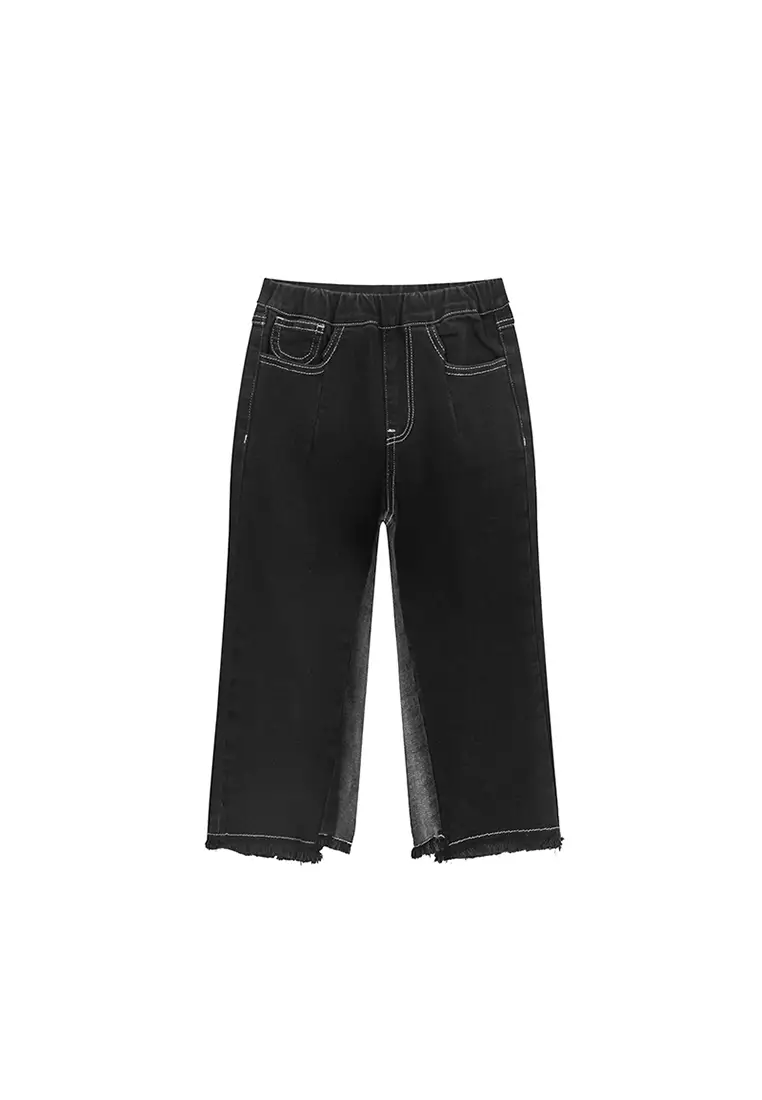 Straight-Cut Jeans With Ripped Hem