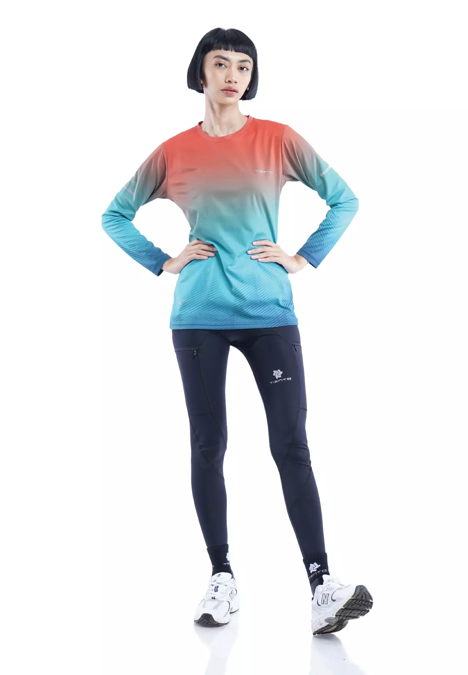 Tiento Jersey Running Anti UV Kaos Olahraga Lari Wanita Lengan Panjang Baju Dryfit Long Sleeve Women Xceleration