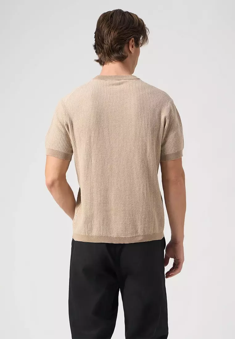 Textured Flat Knit T-Shirt