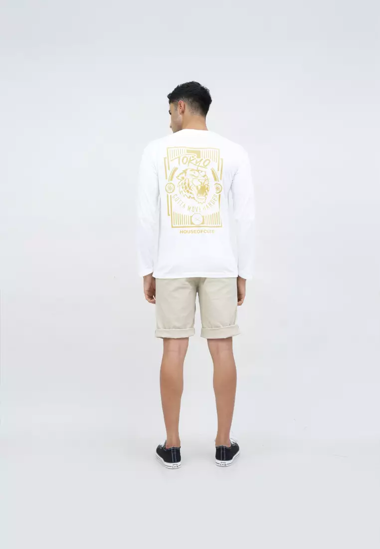Kaos cotton combed lengan panjang pria unisex houseofcuff Tokyo Tiger