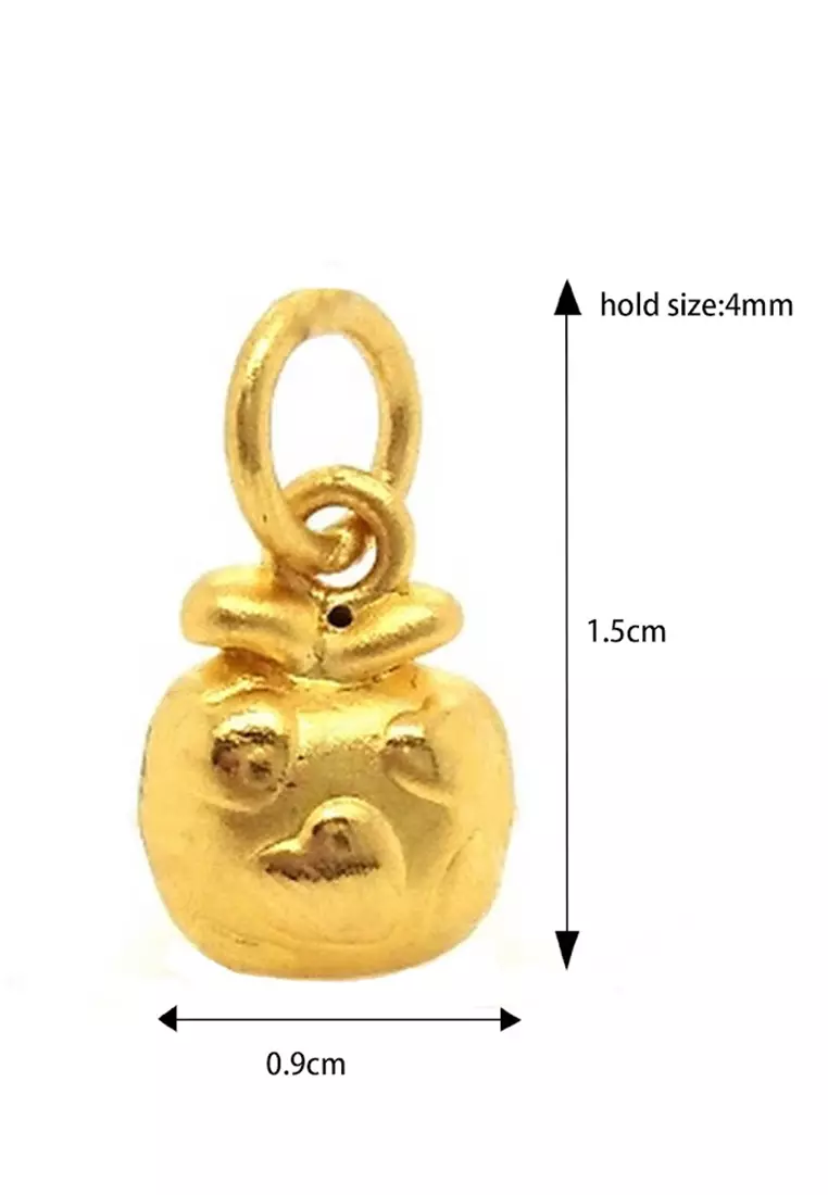 Buy LITZ Free Necklace LITZ 999 24K Gold Apple Pendant