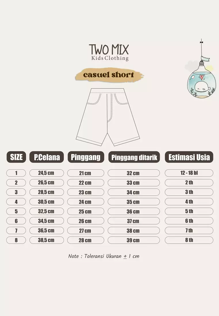 Two Mix Kids Pants - Celana Pendek Anak Laki Laki / Cowok Katun 1-8 Tahun 4326