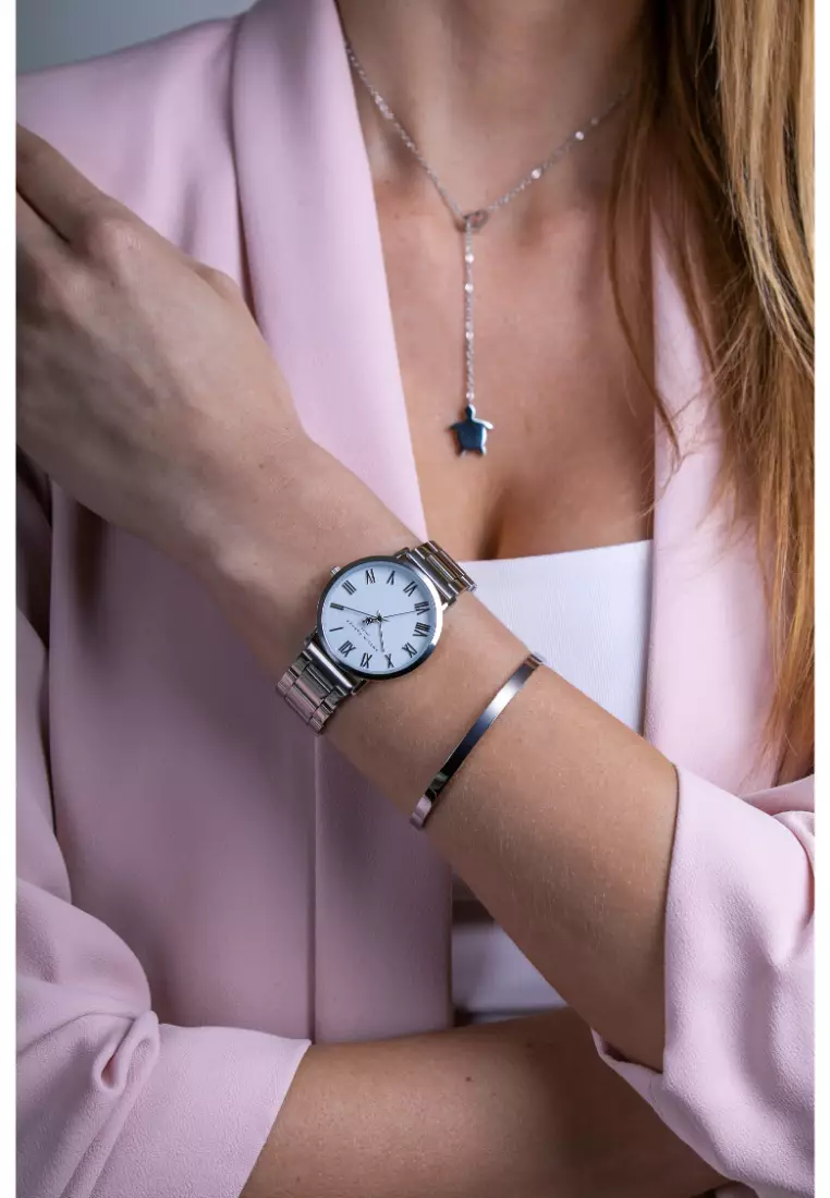 Elegant Amelia Parker Women's Watch with Stainless Steel Watch Bracelet