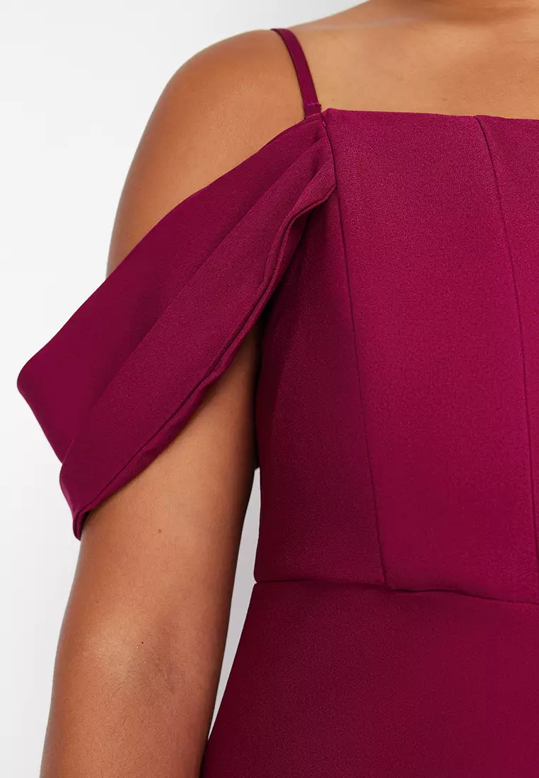 Plus Size Off Shoulder Midi Dress