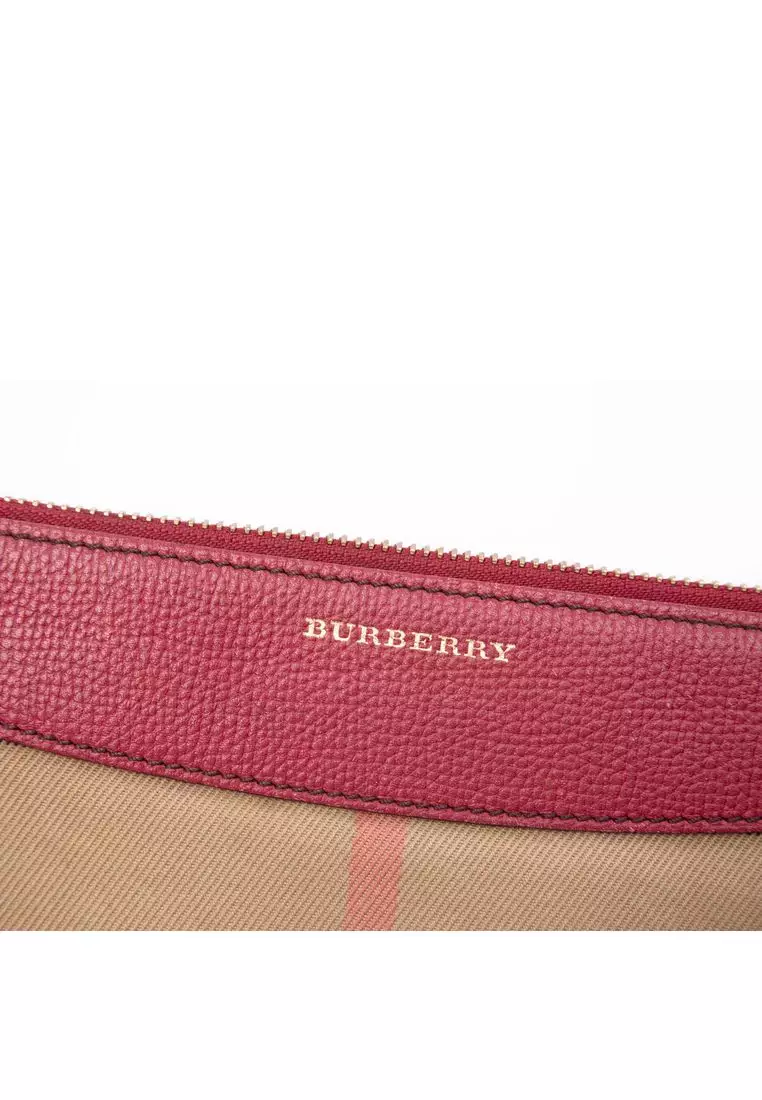 Pre-Loved Burberry House Check Canvas Derby Peyton Crossbody