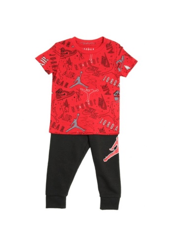 Jordan black Jordan Unisex Toddler's Jumpman Playground Transitional Short Sleeves Tee & Pants Set (2 - 4 Years) - Black C3F17KA3702744GS_1