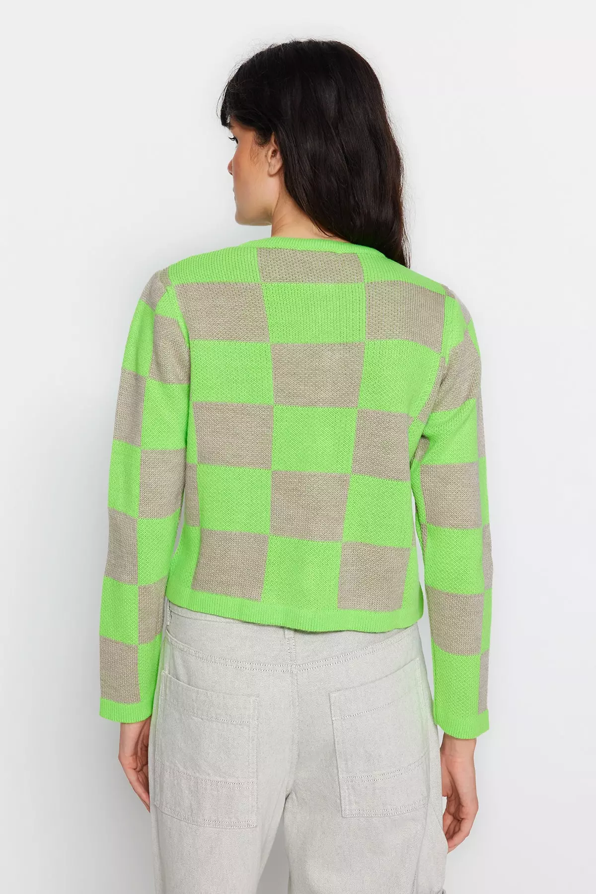 Checkered cardigan discount