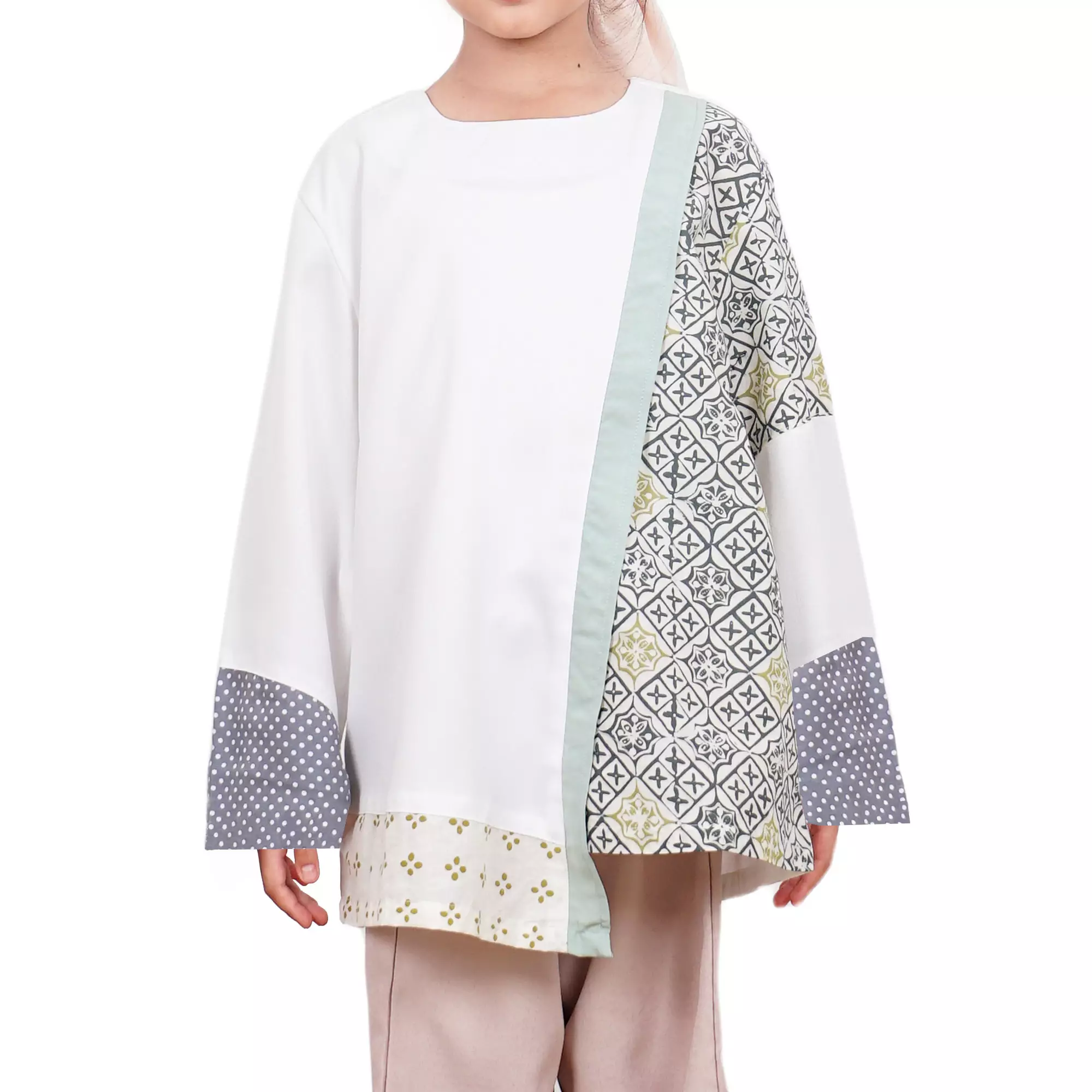 Blouse Batik Anak Perempuan - Atasan Batik - Bhatara Batik Elina - Baju Batik Modern Lengan Panjang