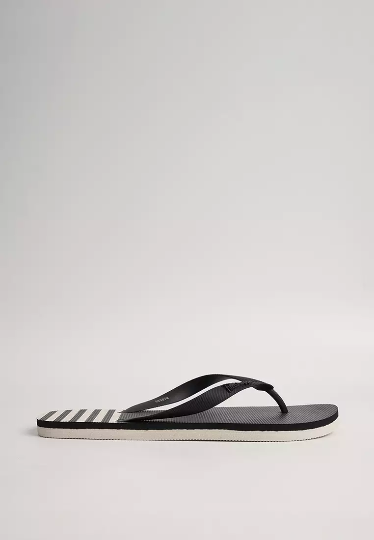 Discount on Penshoppe  shoes - SKU: Men's Striped Flip Flops with Contrast Outsole
