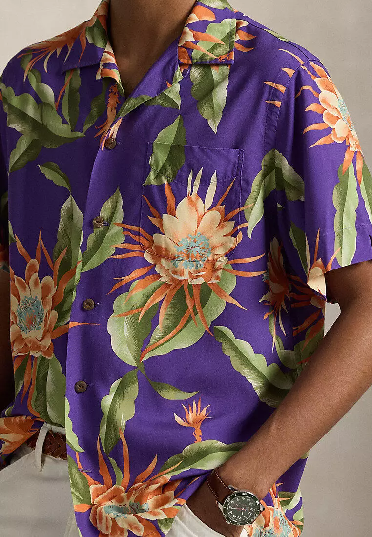 Classic Fit Tropical Floral Camp Shirt