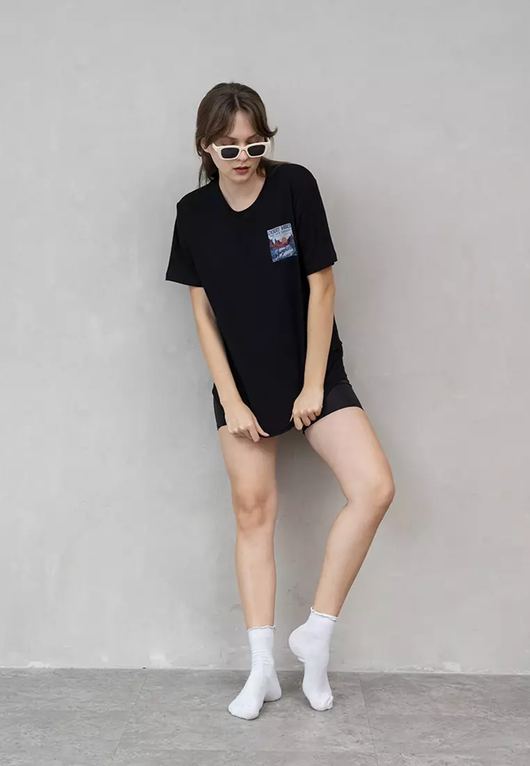 Kaos Hitam t shirt polos wanita houseofcuff motif Desert