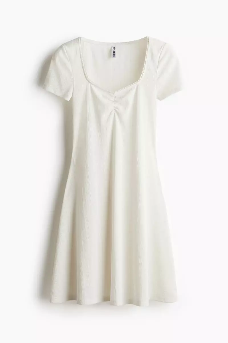 Pointelle-jersey dress