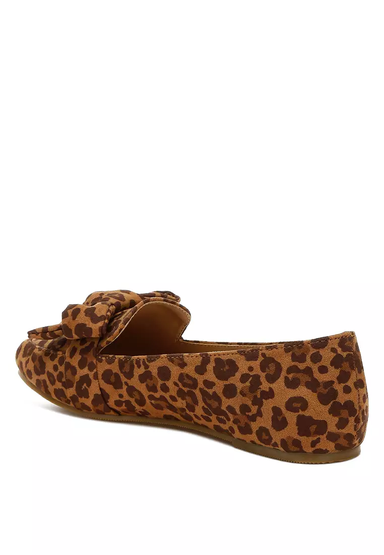 Sepatu Loafer Kasual Motif Macan Tutul