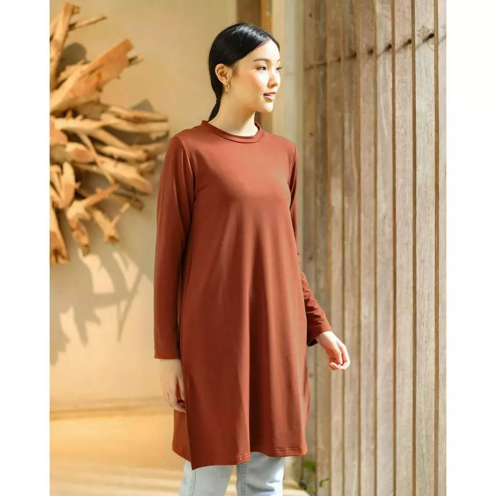 Geulis.id BASIC TUNIC BOLD COLOR (2 warna) Tunic - BRICK