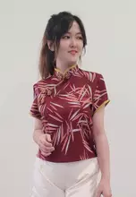 Red Leaf Printed Batik