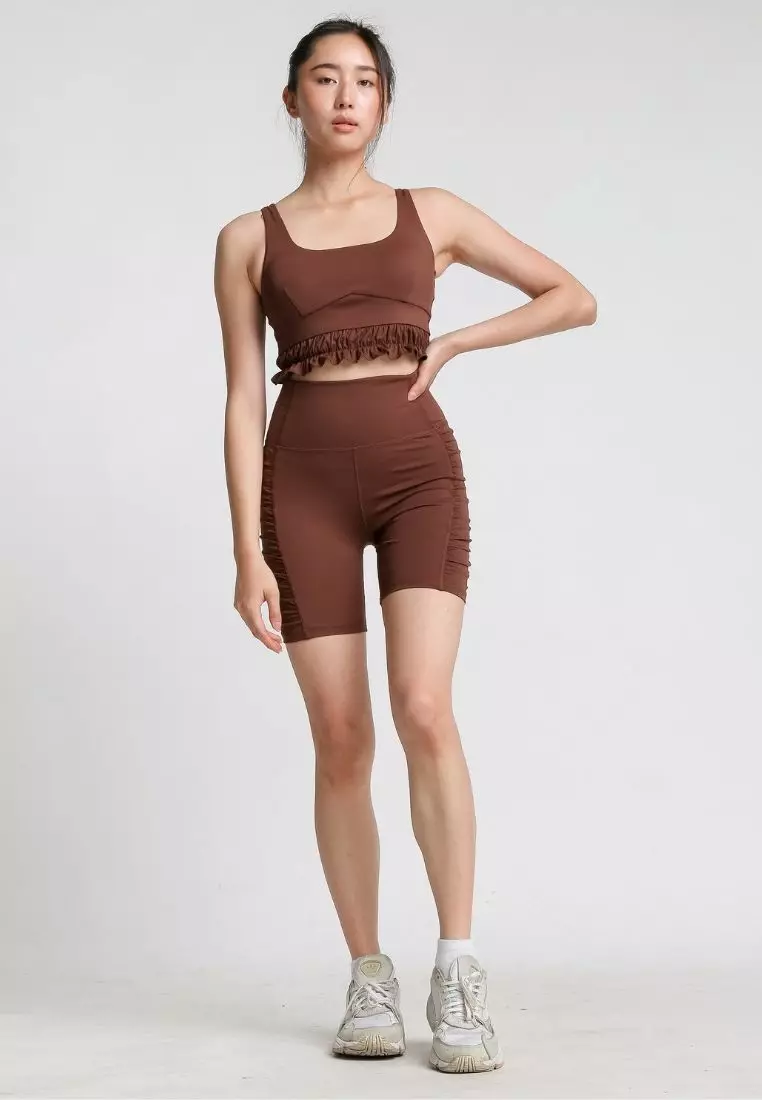 NAKD Lux Sueded Ruched Biker Shorts