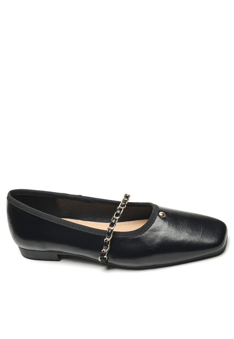 Chain Spliced Strap Mary Jane Shoes WW7321-1