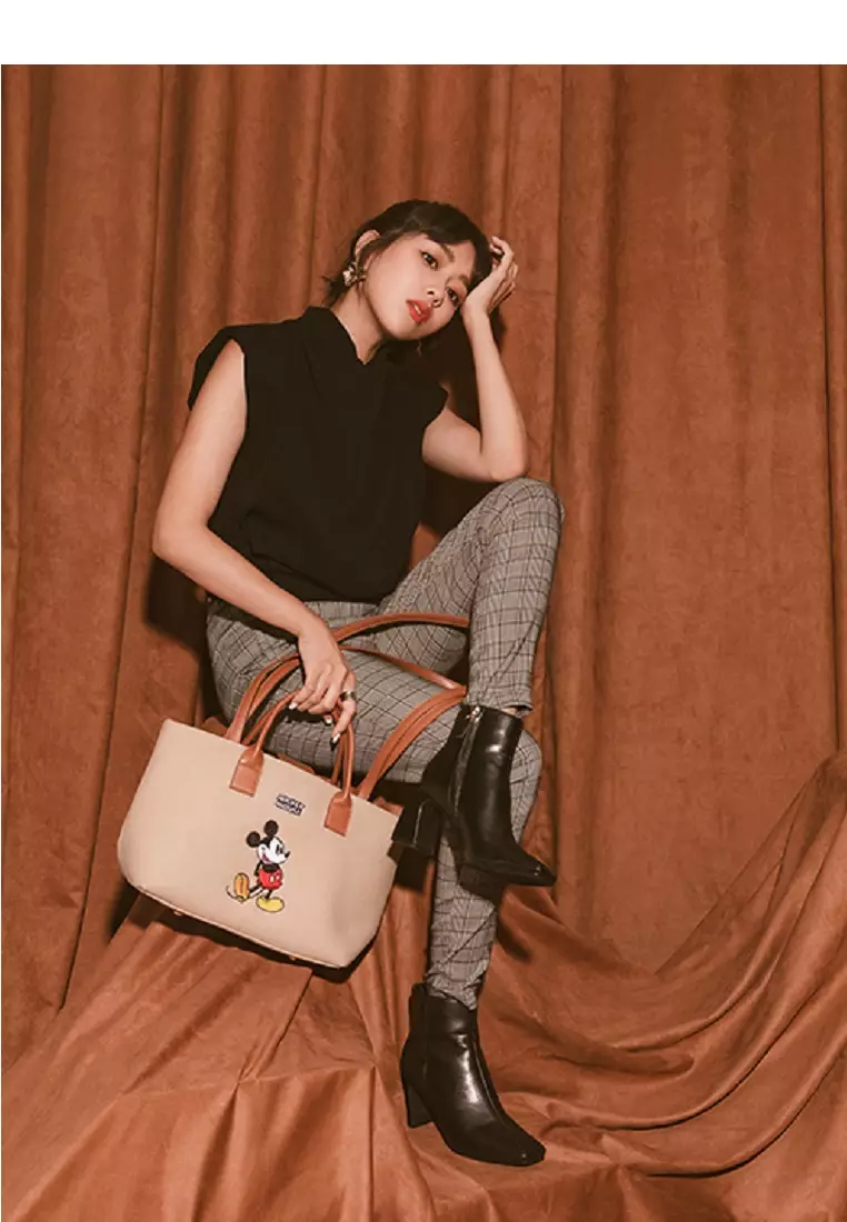 Gracegift Disney Mickey Mouse canvas tote bag Black Small