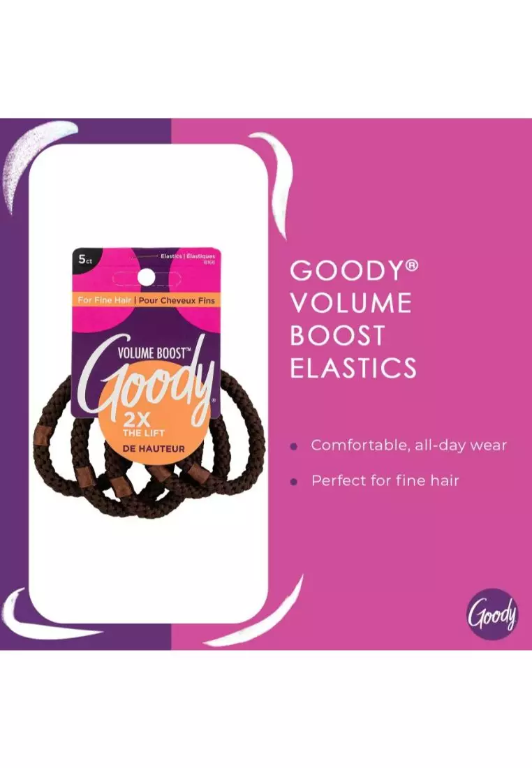 Goody® Volume Boost Haargummis Für Feines Haar – 5er Pack, Braun, Mit Dickerem Kern Für Mehr Volumen, Ouchless