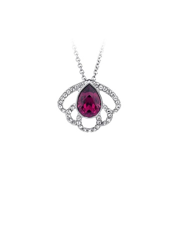 Glamorousky Elegant Pendant with Purple Austrian Element Crystal and Necklaces 20816