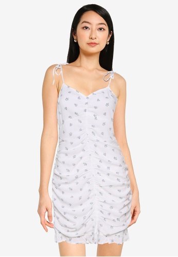 Hollister white Bare Ruched Short Dress 20243AA9B3DBECGS_1