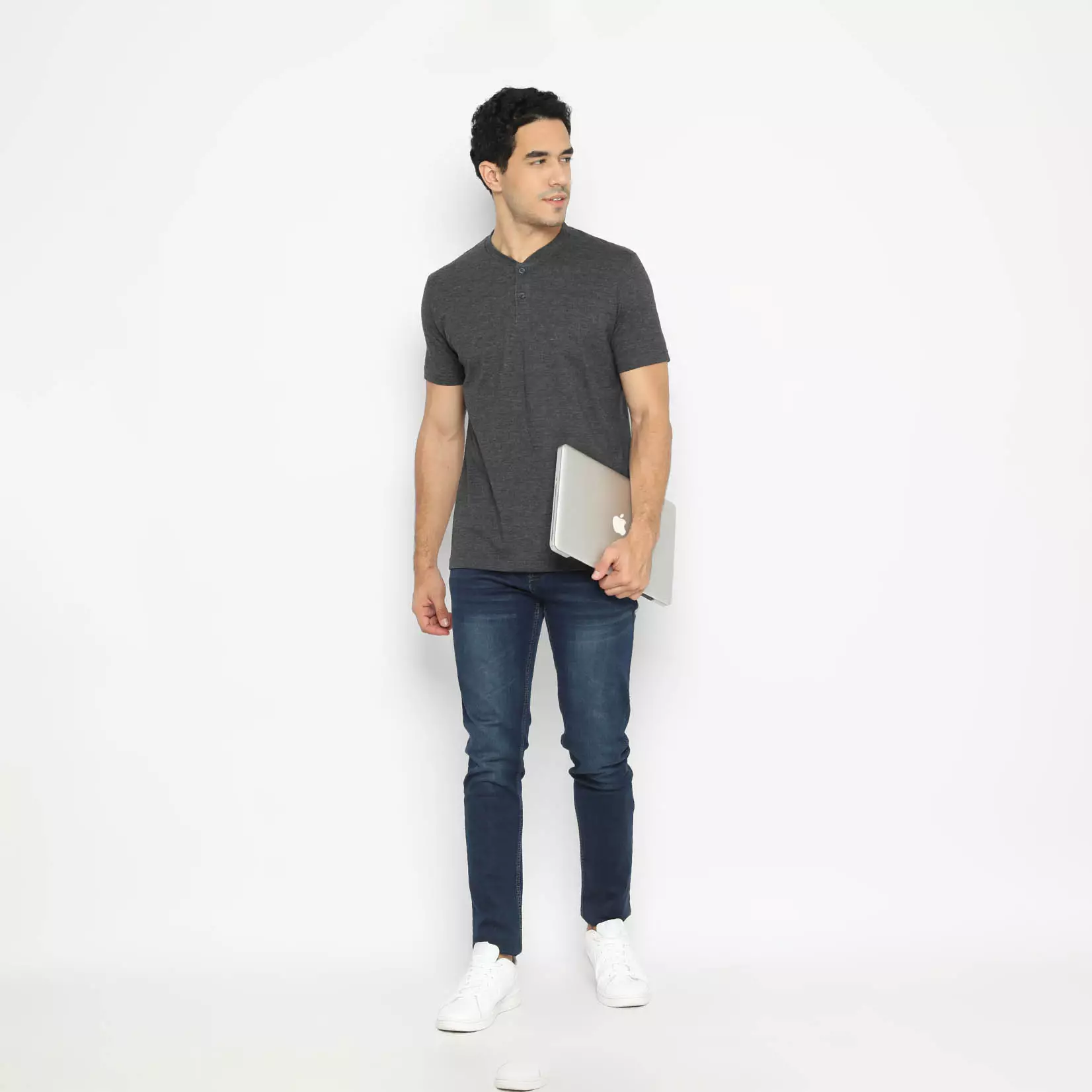 Kale Austin Black / Kaos Kancing Pria Lengan Pendek