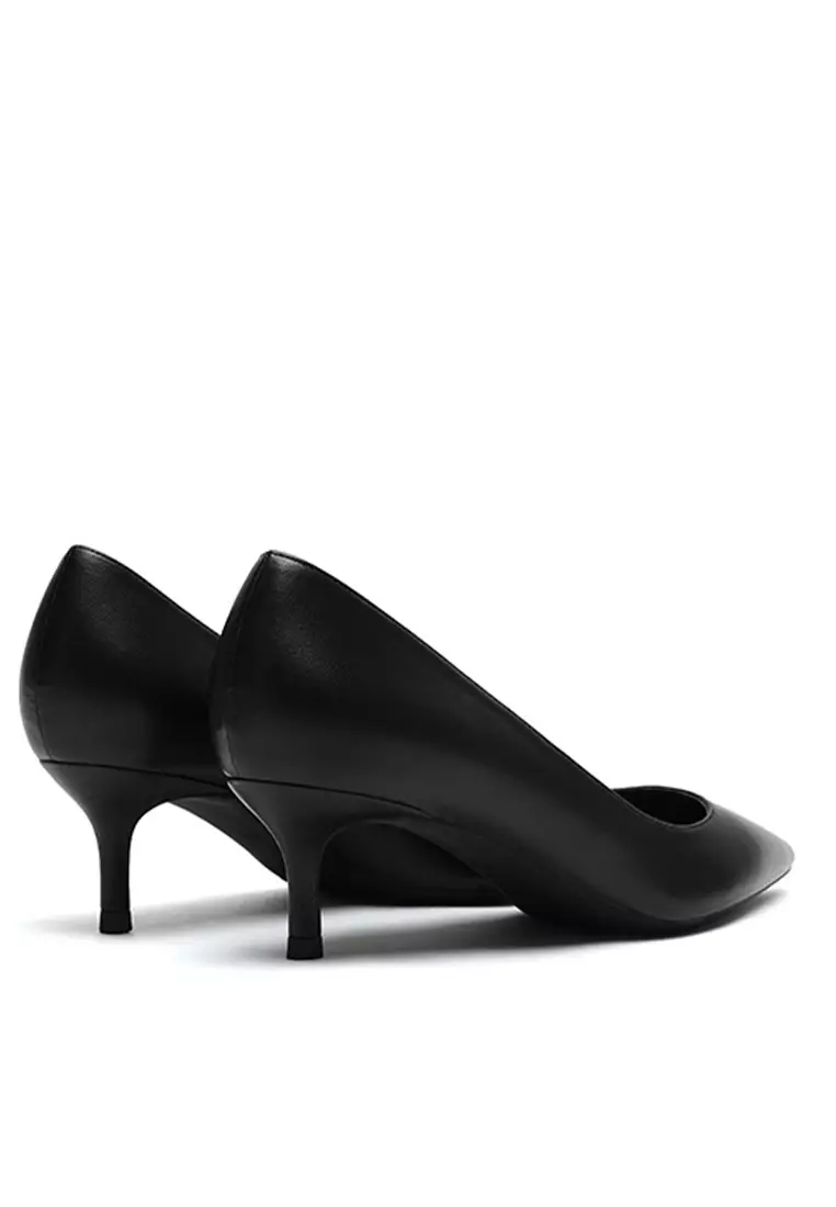 5CM Uniform Pointed Mid Heel Shoes HZL151