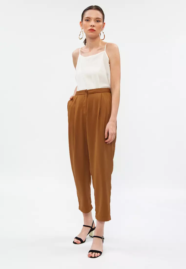 Basic Pleats Trouser BROWN