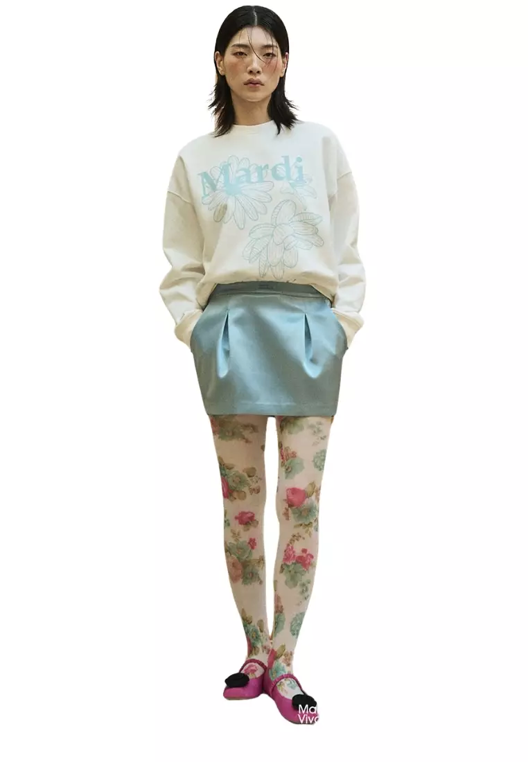 Sweatshirt Triple Flower - White Sky