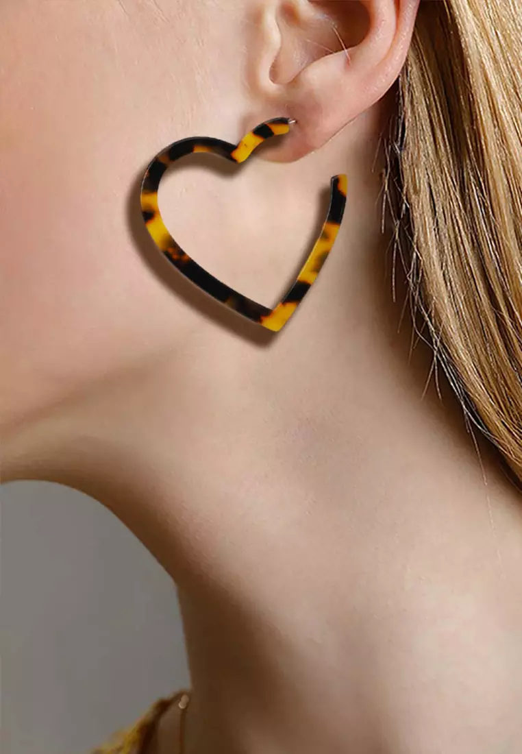 Obsession Classic Leopard Print Statement Earrings - Love