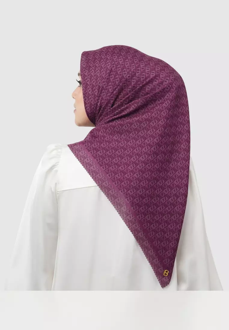 Interlock Voile Square - Plum
