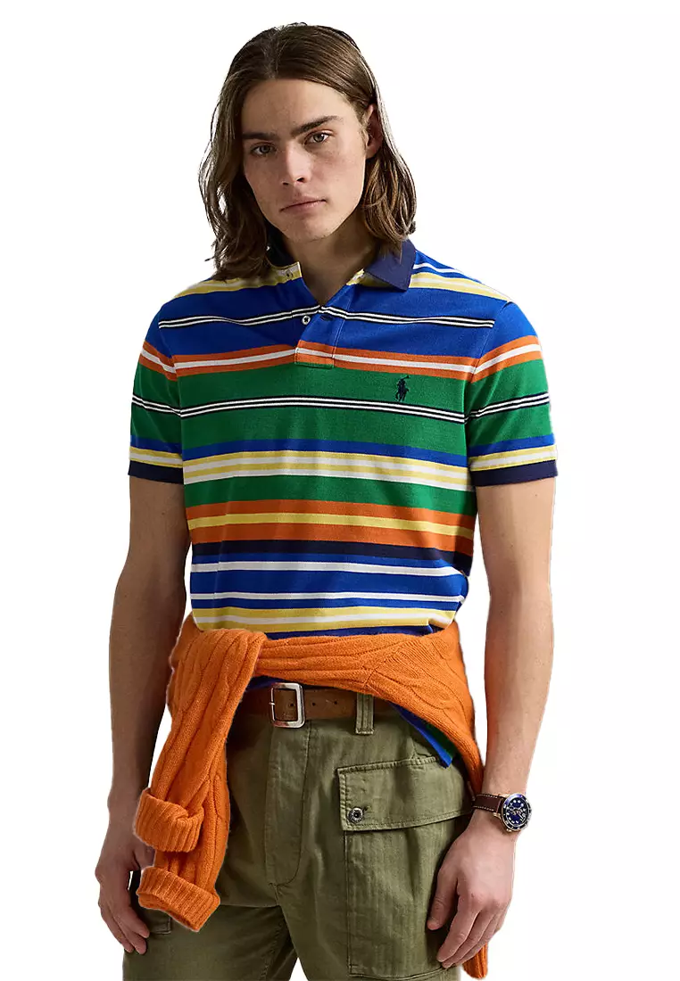 Buy Polo Ralph Lauren Custom Slim Fit Striped Mesh Polo Shirt 2025