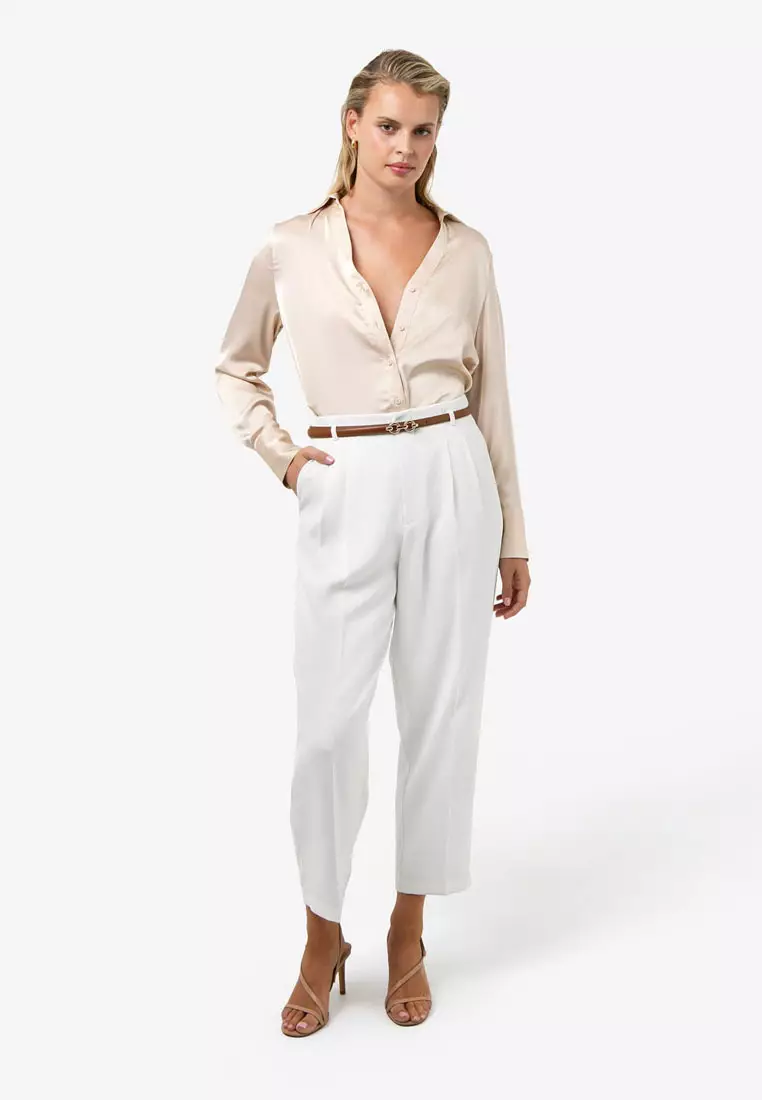 Lila V-Neck Satin Blouse