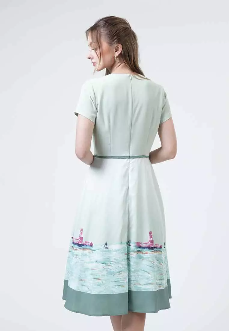 Marina Landscape A-Line Dress
