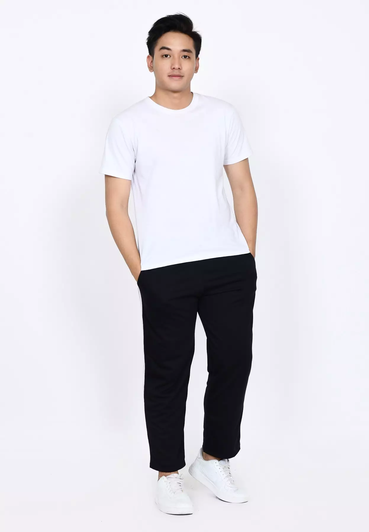 Celana Panjang Pria Hitam - Sporty Daily Pants With Side Tape