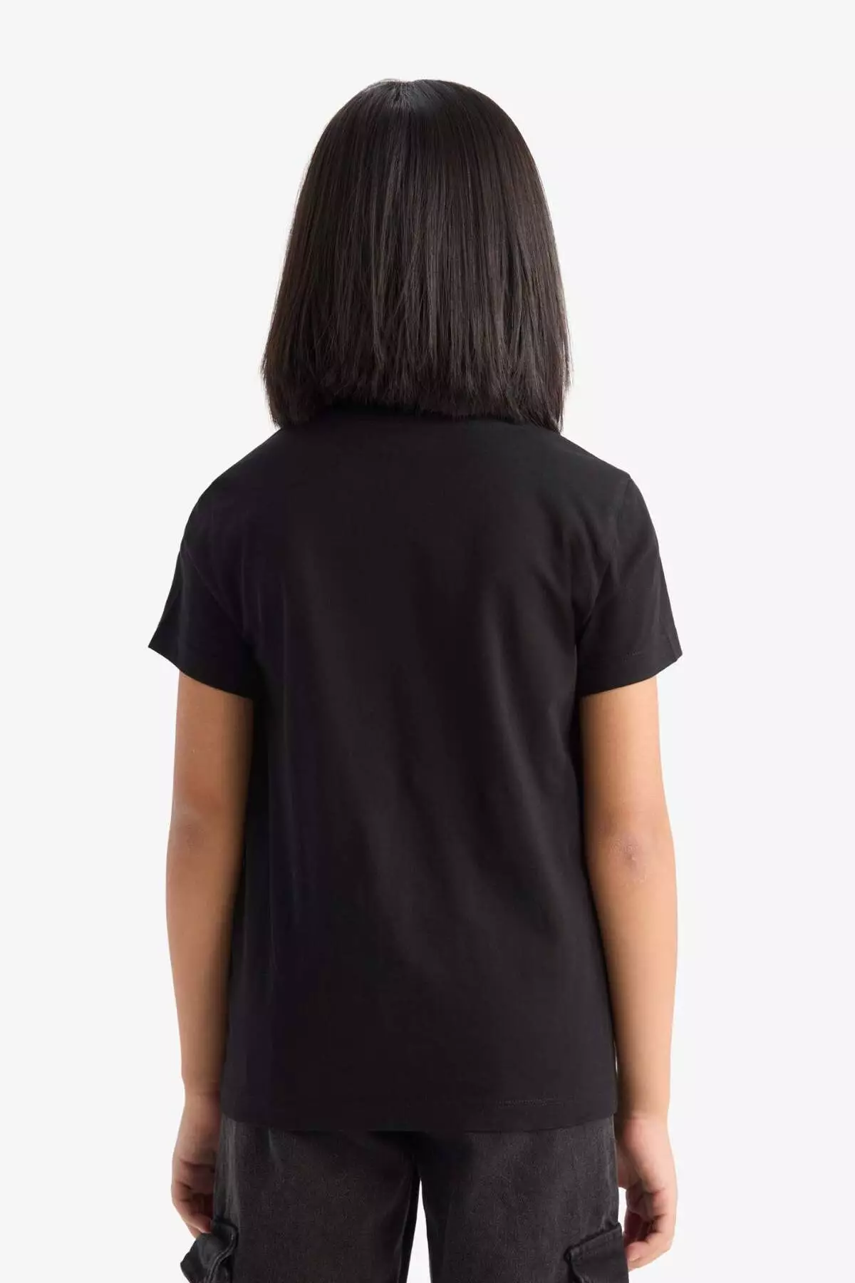 Girl's Crew Neck Printed Short Sleeve T-Shirt E0383A825Sm