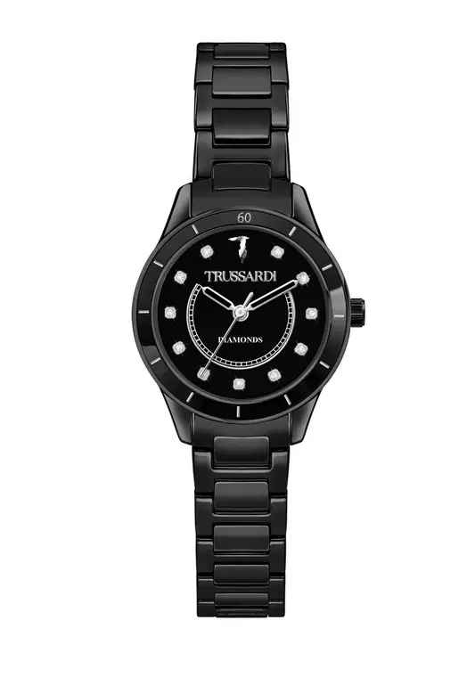 【2 Years Warranty】Trussardi T-Sky 30mm Black Dial Ladies Quartz Watch R2453151501