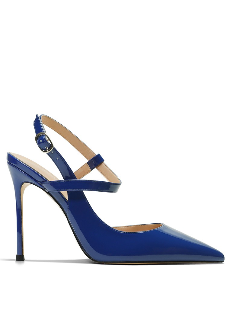10CM Patent Leather Pointed Slingback High Heels HZL280