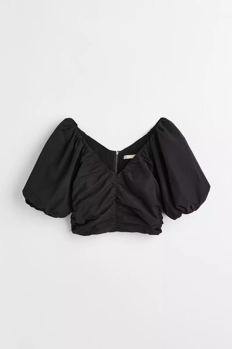 トップス LITMUS gathered puffy top black Buy H&M Gathered puff-sleeved top 2025 Online | ZALORA