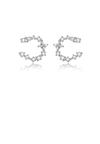 Glamorousky white 925 Sterling Silver Simple Fashion Geometric Cubic Zirconia Stud Earrings 588ADAC1B5B699GS_1