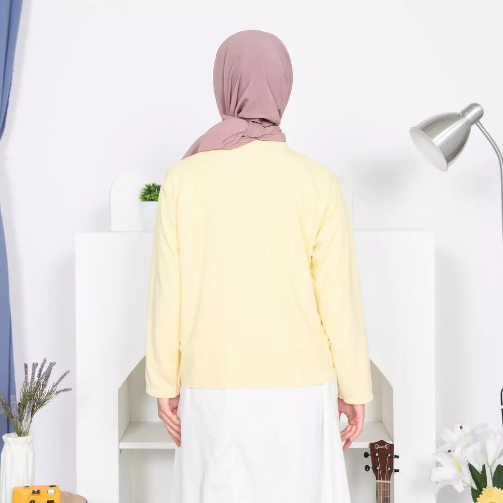 Heart Knit Cardigan - Soft Yellow M19829 R58S2