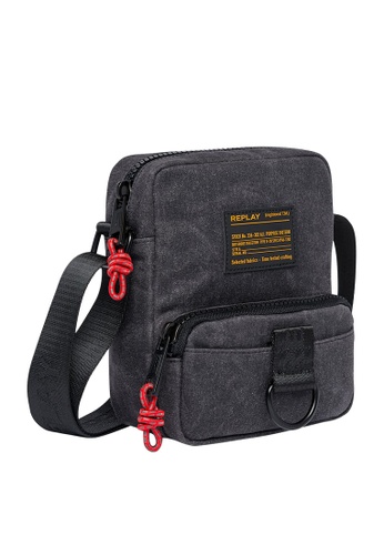REPLAY black REPLAY CROSSBODY BAG IN WAXED CANVAS 8D495AC2F14511GS_1
