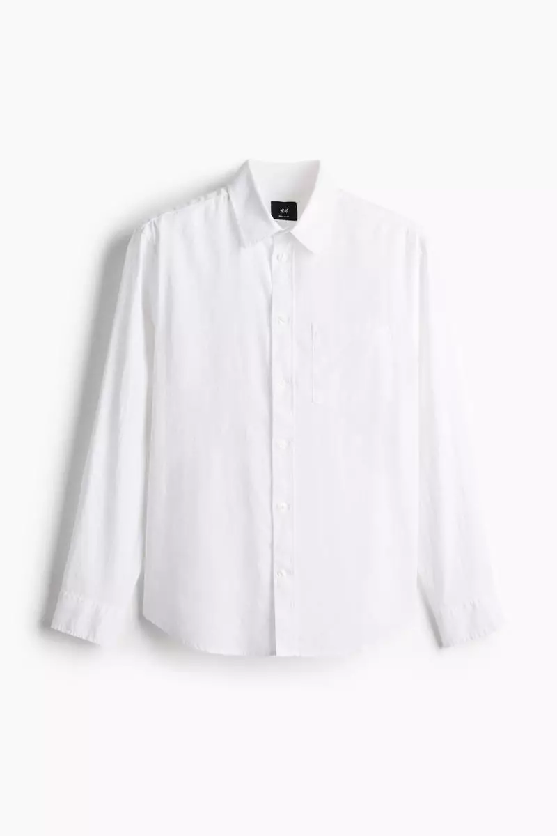 Regular Fit Linen-blend shirt