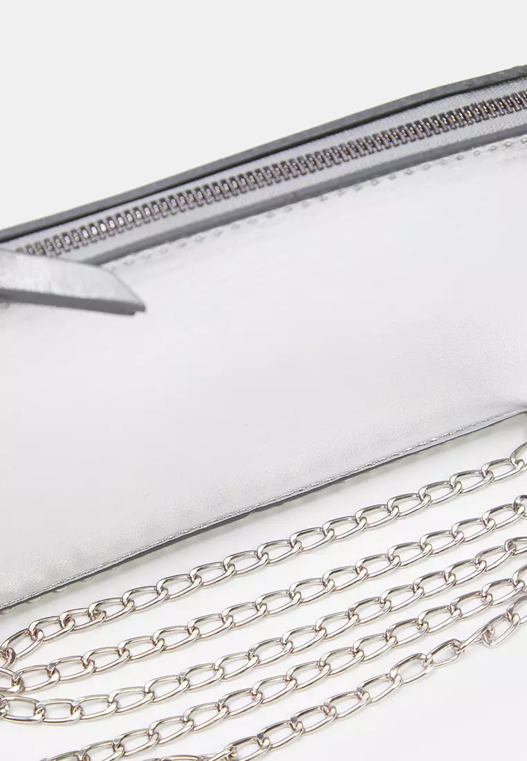 Silver Studded Cross Strap Women's Wallet Purse Twoaw25Oc00005