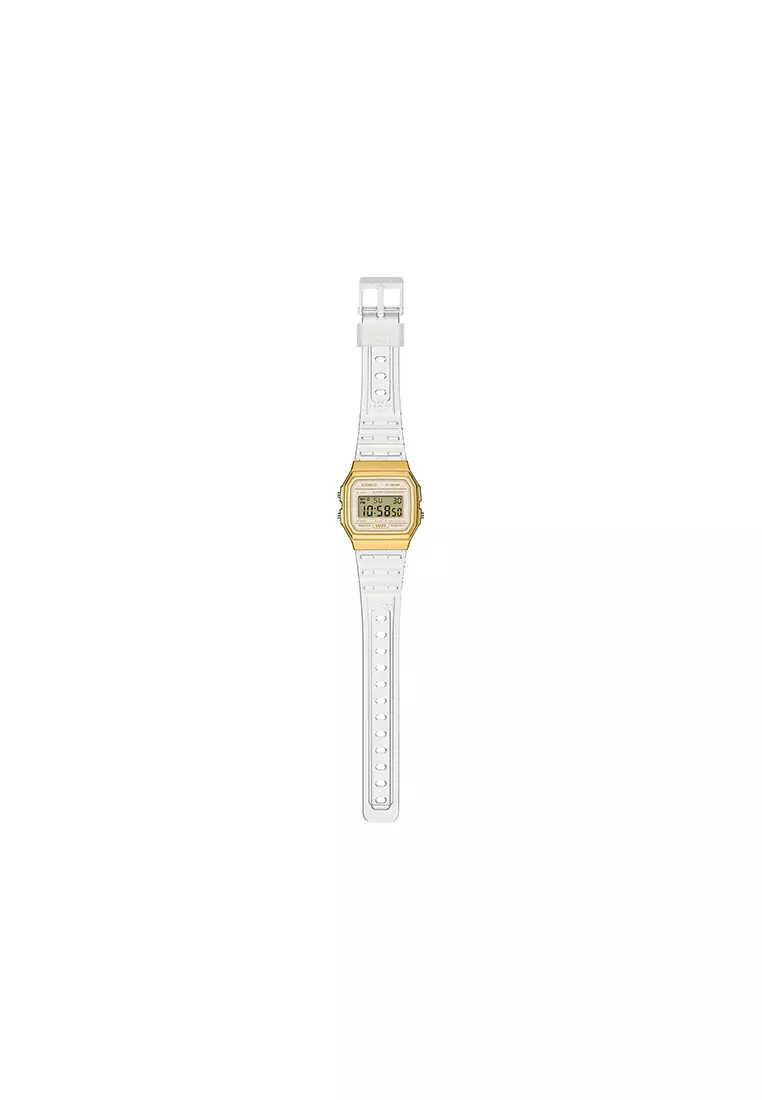 F-91WS-7A2 Women Digital Watch Transparent Resin Band