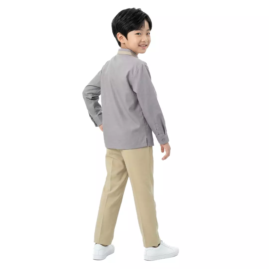 Rabbani - Setelan Baju Anak Bani Batuta Kemkid Nawaf Exclusive - Gray - Lt Khaky