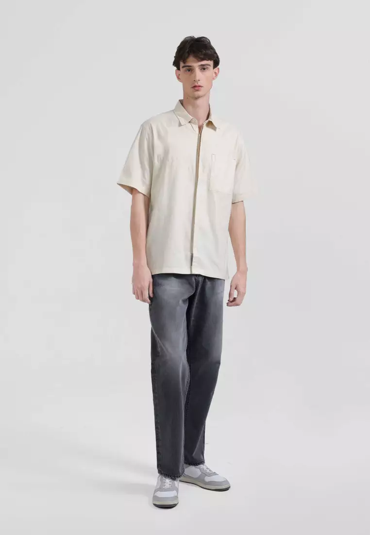 Emba Denim - Stefano Kemeja Pria Relaxed Fit Warna Beige