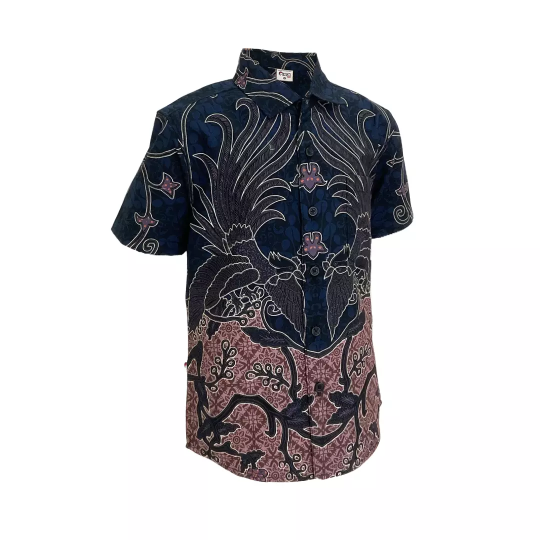 Pingu Kemeja Batik Anak Laki Laki Pendek Navy 93100934X