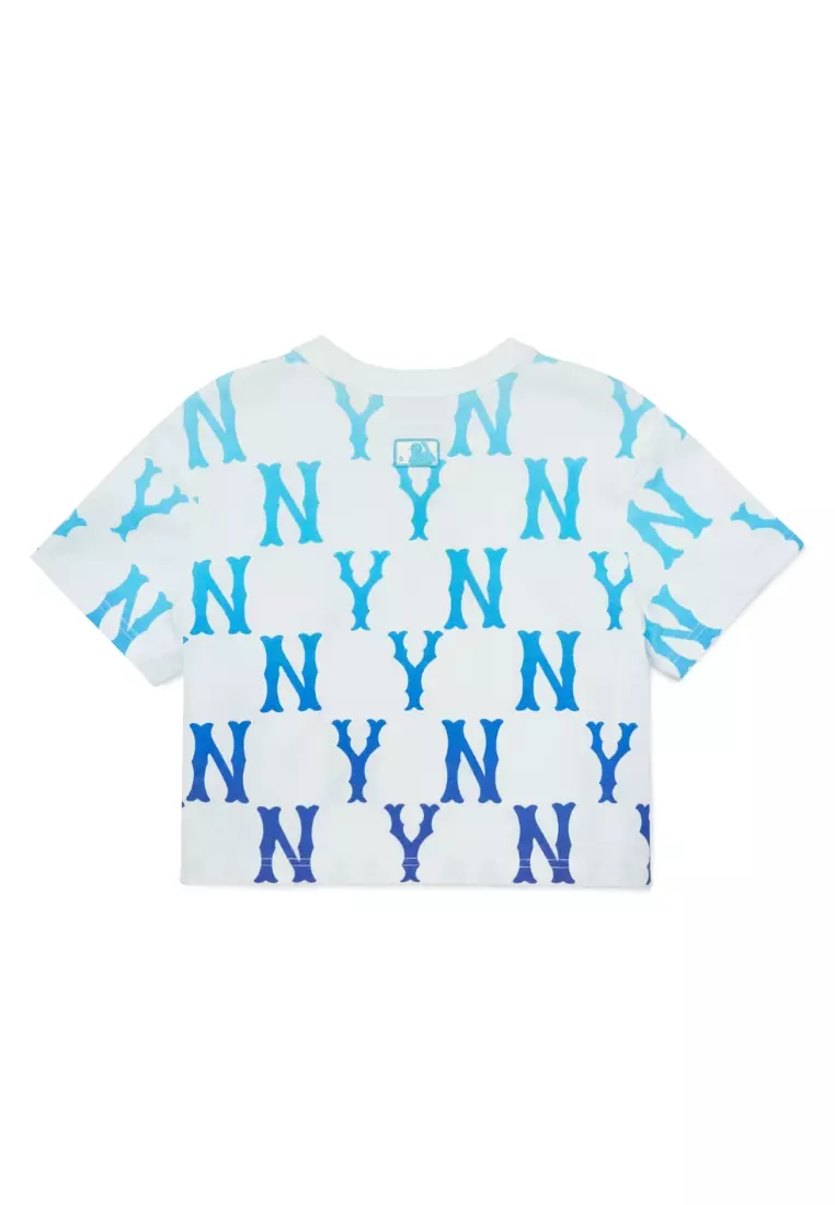 Gradation MONOGRAM Crop T-Shirt NEW YORK YANKEES blue